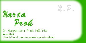 marta prok business card